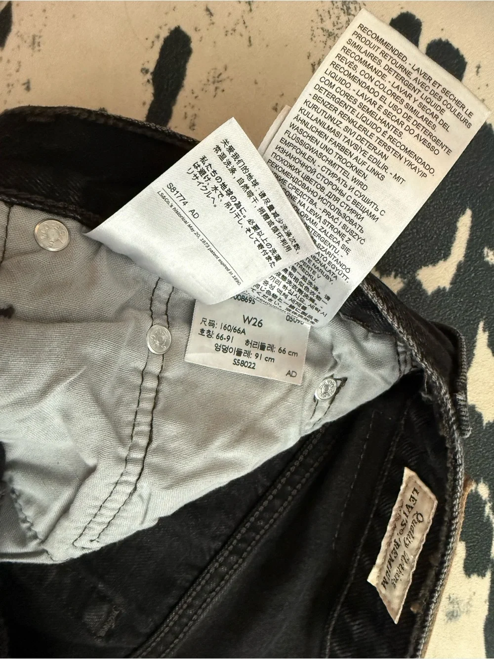 Levi’s Black Distressed Denim Jean Shorts